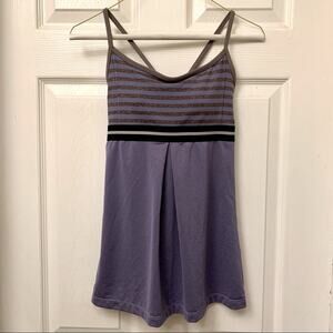 Lucy purple cross back striped athletic tank